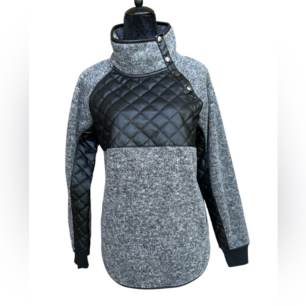 Abercrombie & Fitch Quilted‎ Black and Gray Jacket sz Medium